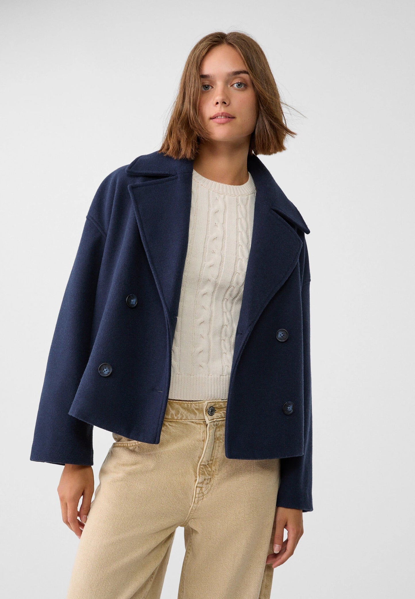 Trendy Chique Vrouwen Peacoat Jas Met Knopen