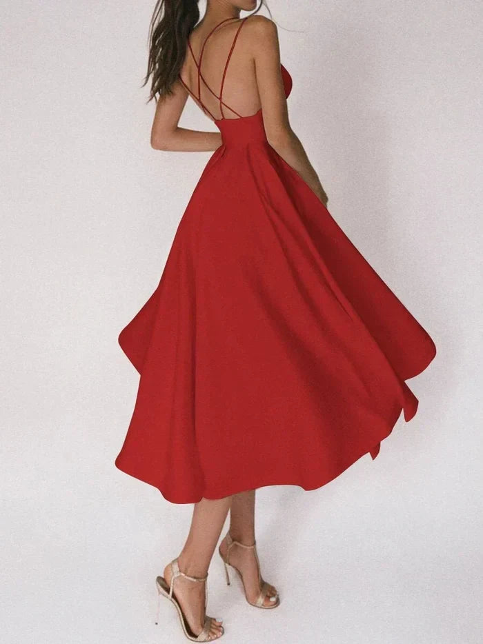 Ermina | Elegante Midi-Jurk met Spaghettibandjes