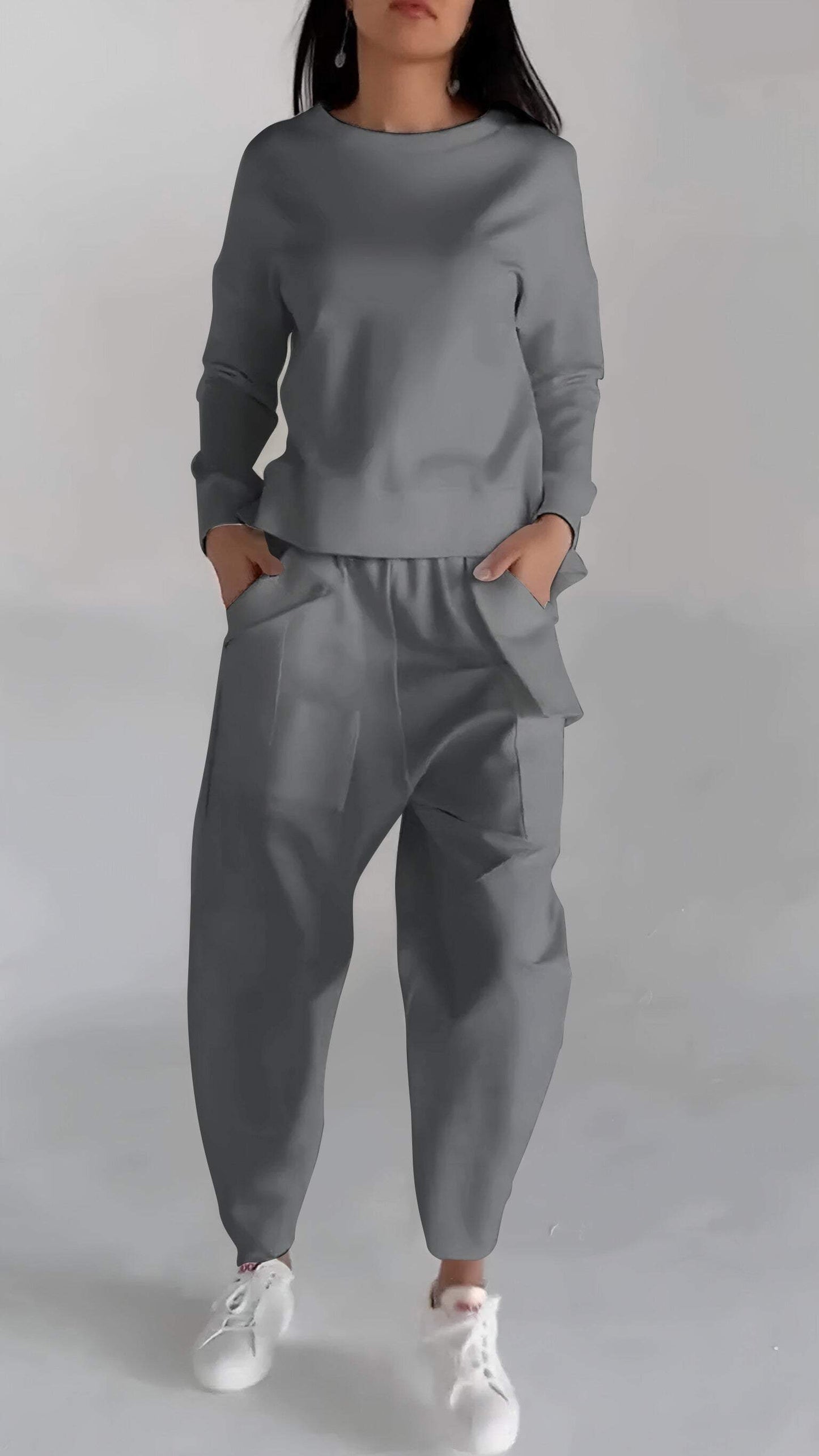 Trendy functionele dames set met lichte sweater look