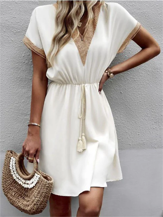 Lex | Boho Strandjurk met Kanten Details