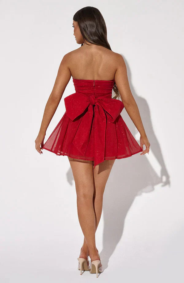 Jasmine | Strapless Glitter Cocktailjurk