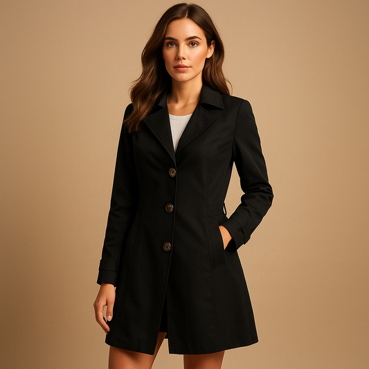 Elegante Stijlvolle Vrouwen Trenchcoat met Knoopsluiting