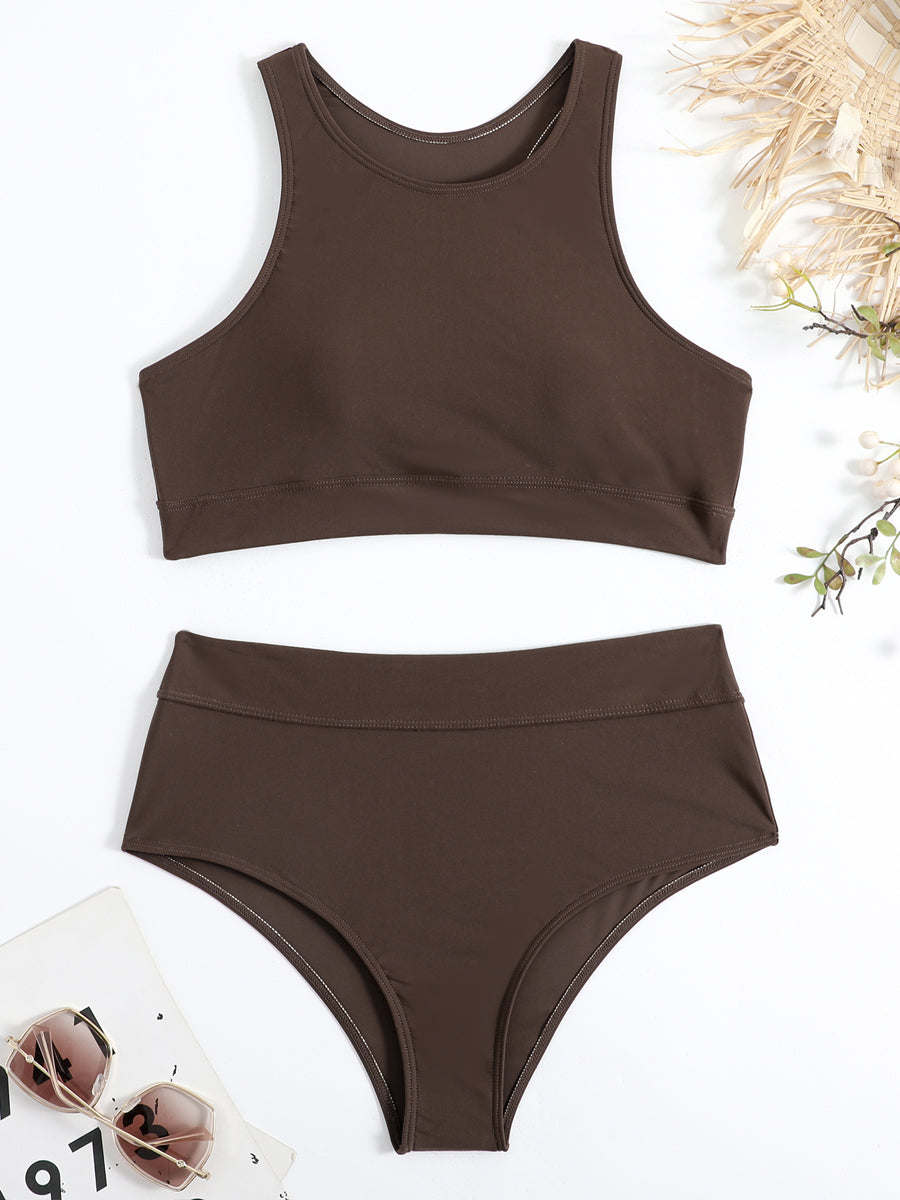 Britney | Bikini à col montant avec culotte taille haute