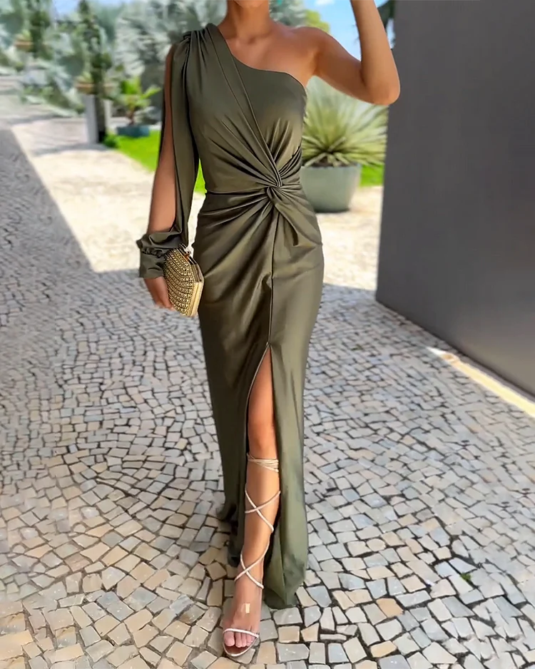 Paulette | Elegant Gala Dress One-Shoulder Maxi Dress