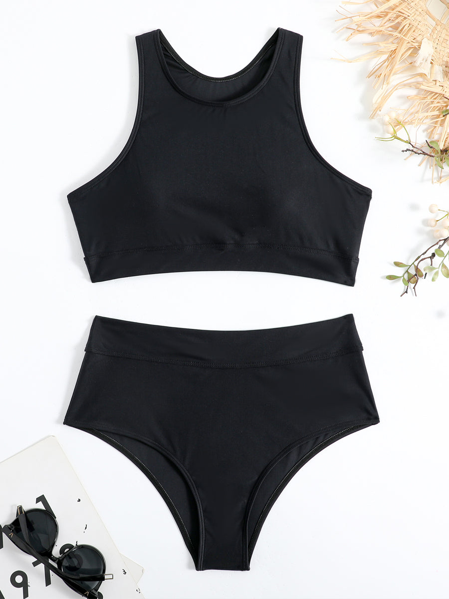 Britney | Bikini à col montant avec culotte taille haute