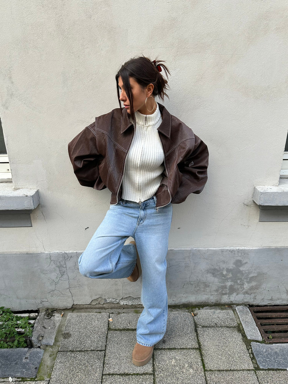 Charlot | Oversized Jack met Rits en Elegante Look