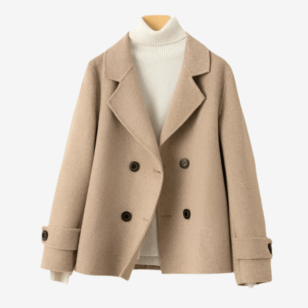 Manteau Court à Double Boutonnage pour Femme - Emilia Lane