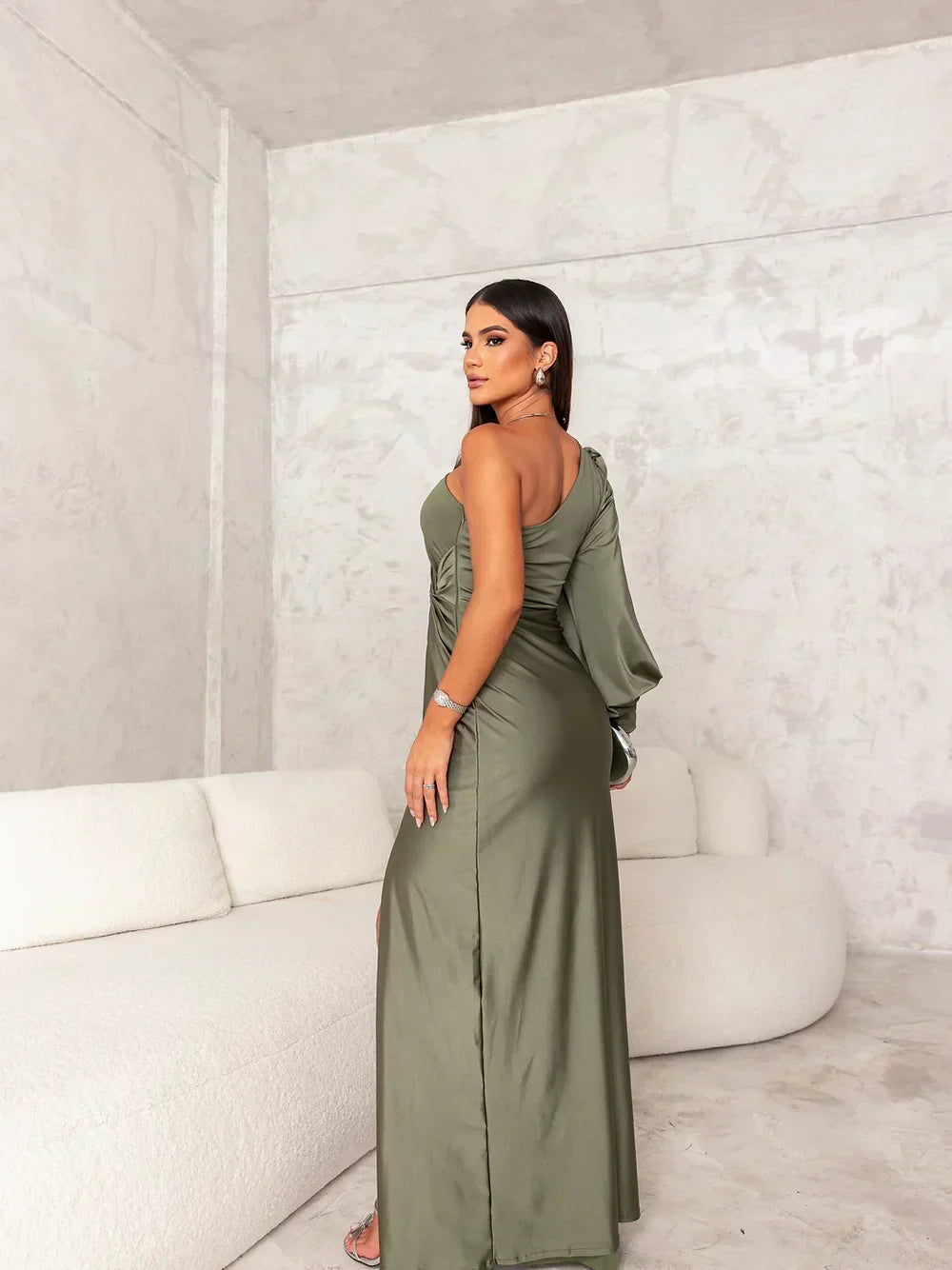 Reecel | Elegant One-Shoulder Maxi Dress