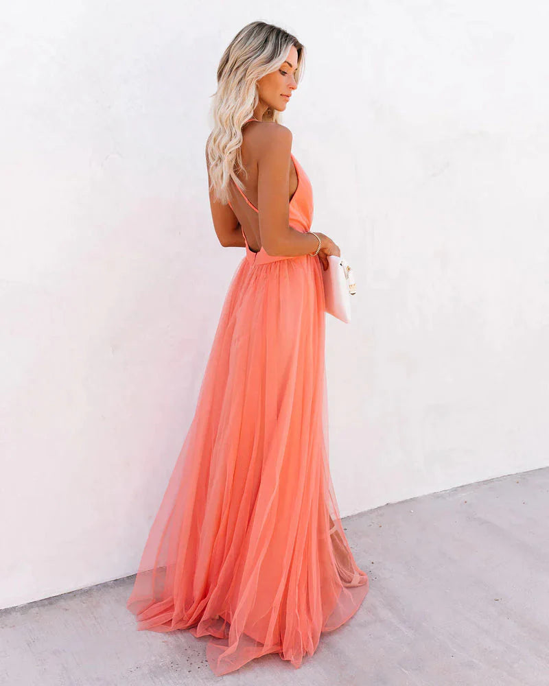 Luxe Dames Galajurk Maxi met Spaghettibandjes