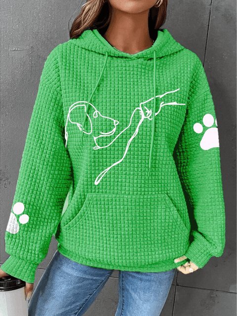 Warme Oversized Zachte Dames Hoodie met Hond Print