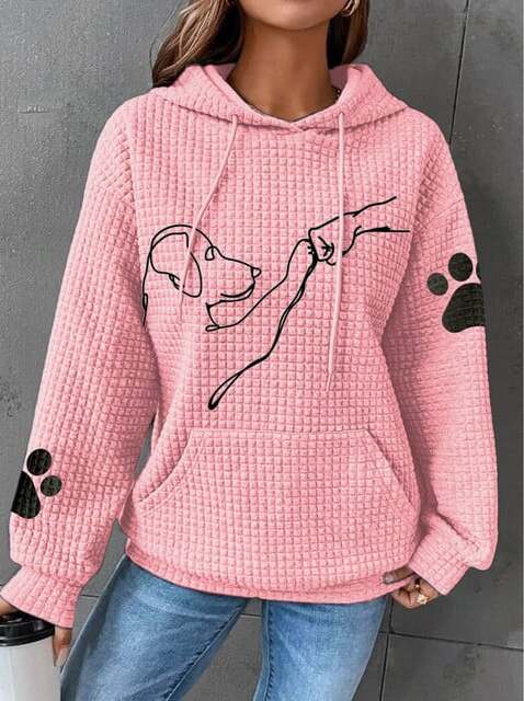 Warme Oversized Zachte Dames Hoodie met Hond Print