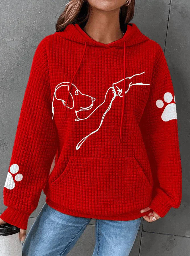 Warme Oversized Zachte Dames Hoodie met Hond Print