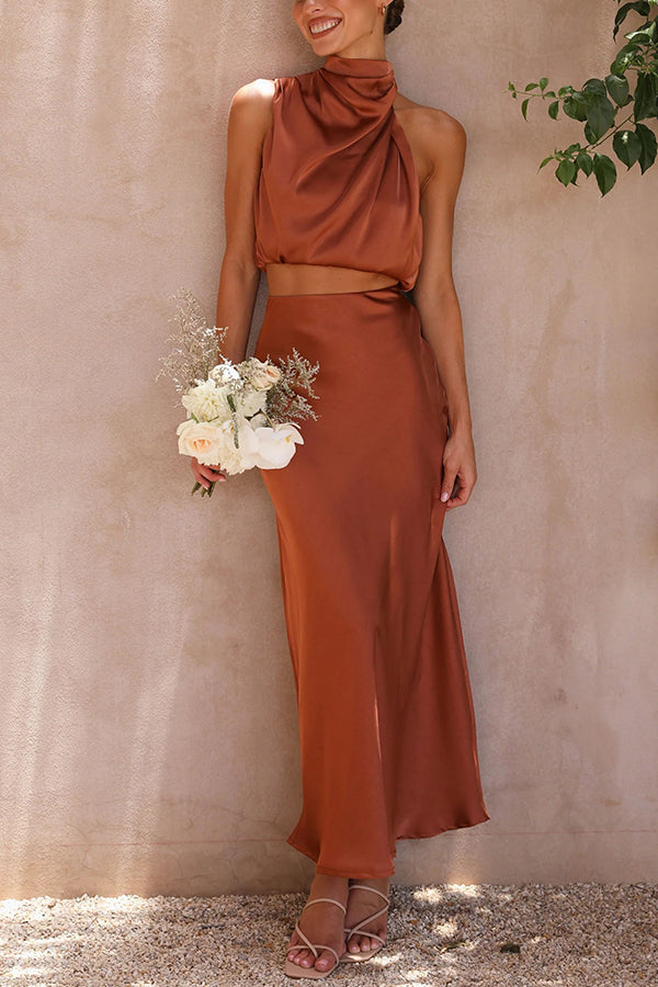 Olena | Elegante Tweedelige Dames Set van Top en Maxi Rok