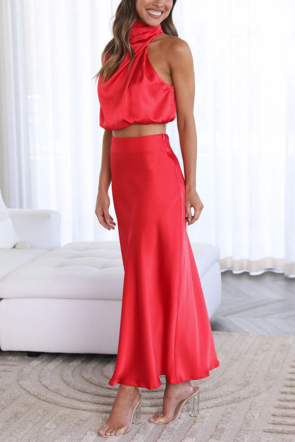 Olena | Elegante Tweedelige Dames Set van Top en Maxi Rok