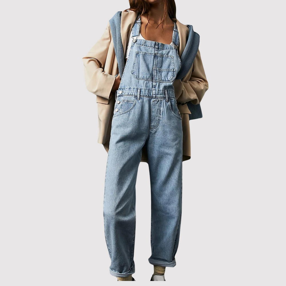Malani|Salopette en denim coupe décontractée avec look vintage