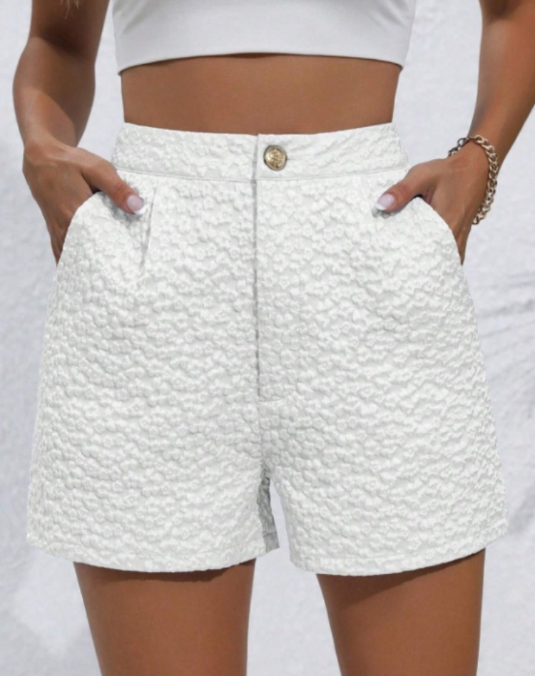 Short pour femmes avec motif chevrons et taille haute