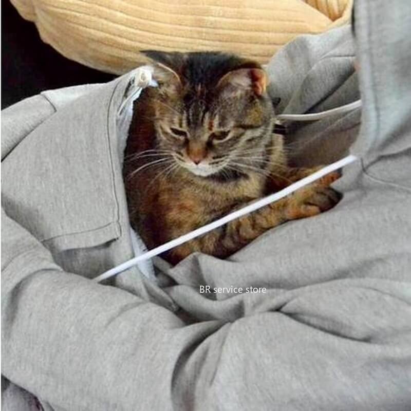Comfortable Practical Women's Hoodie with Front Pocket for Pets
