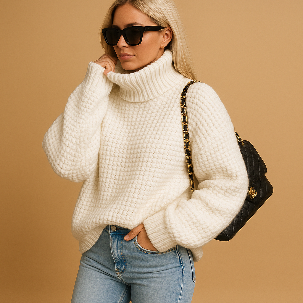 Warme Elegante Gebreide Dames Coltrui