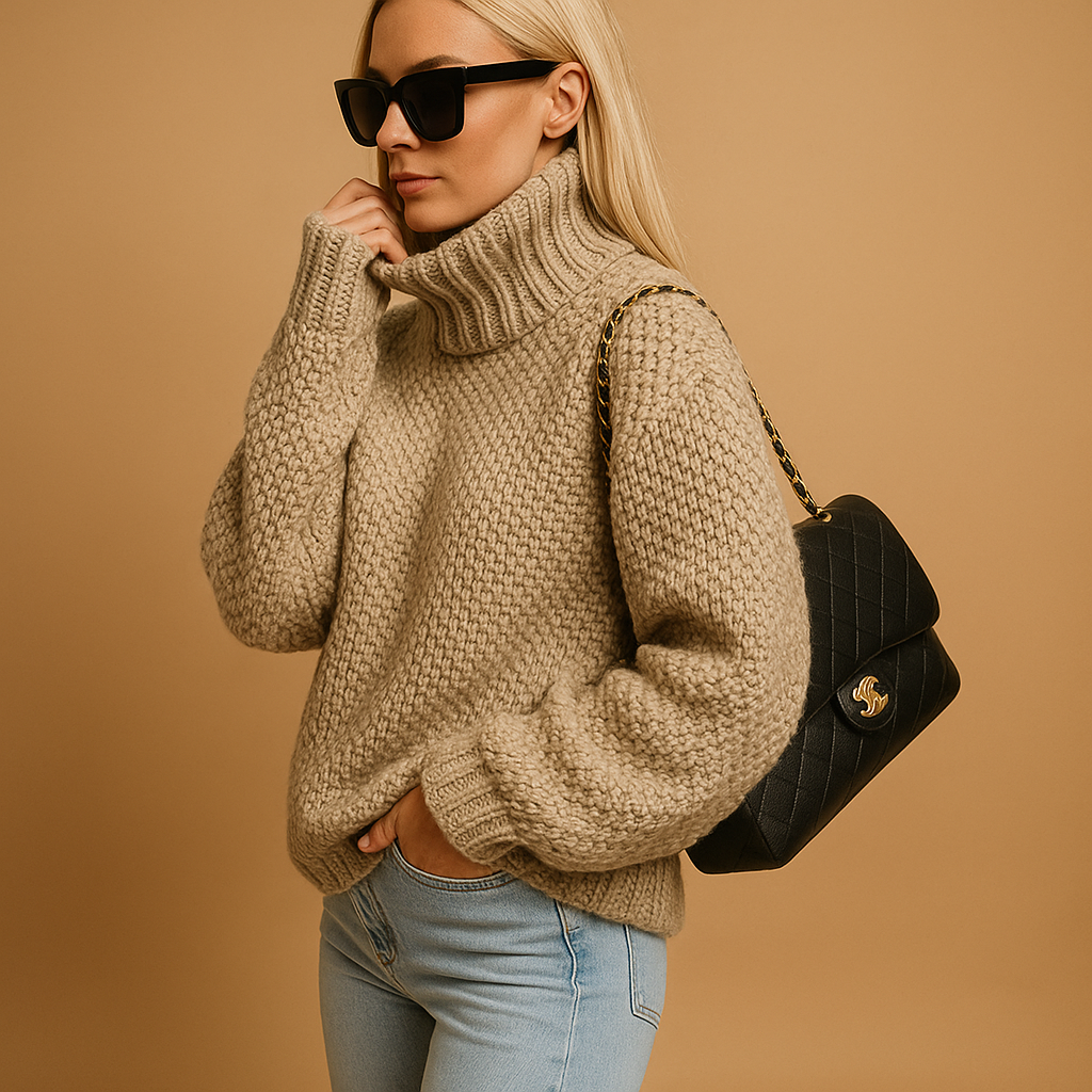 Warme Elegante Gebreide Dames Coltrui