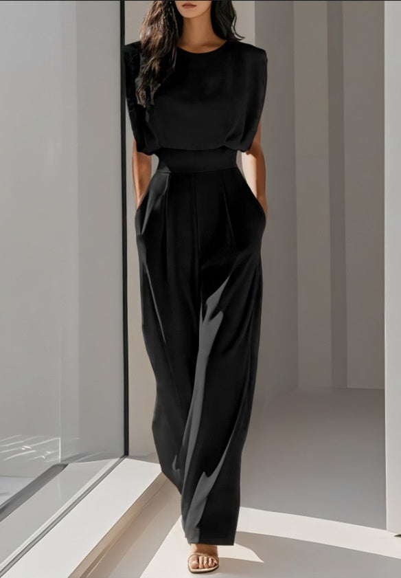 Elegante Mouwloze Jumpsuit Met Wijde Pijpen