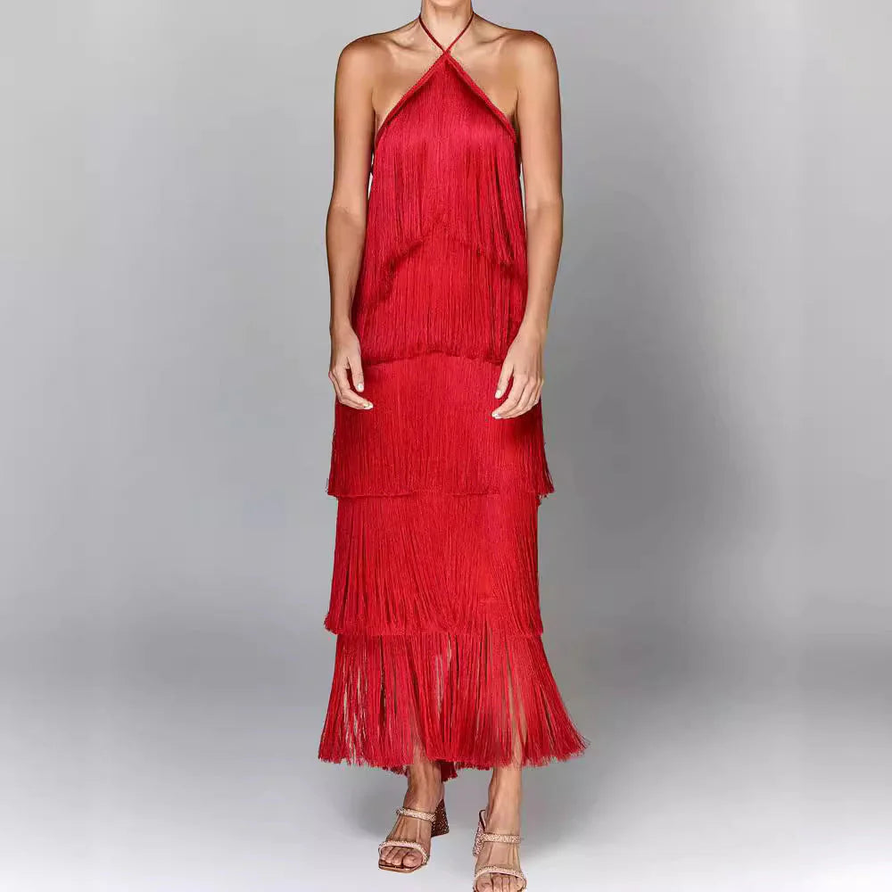 Corrina | Glamoureuze Midi Jurk met Flapper-Inspiratie