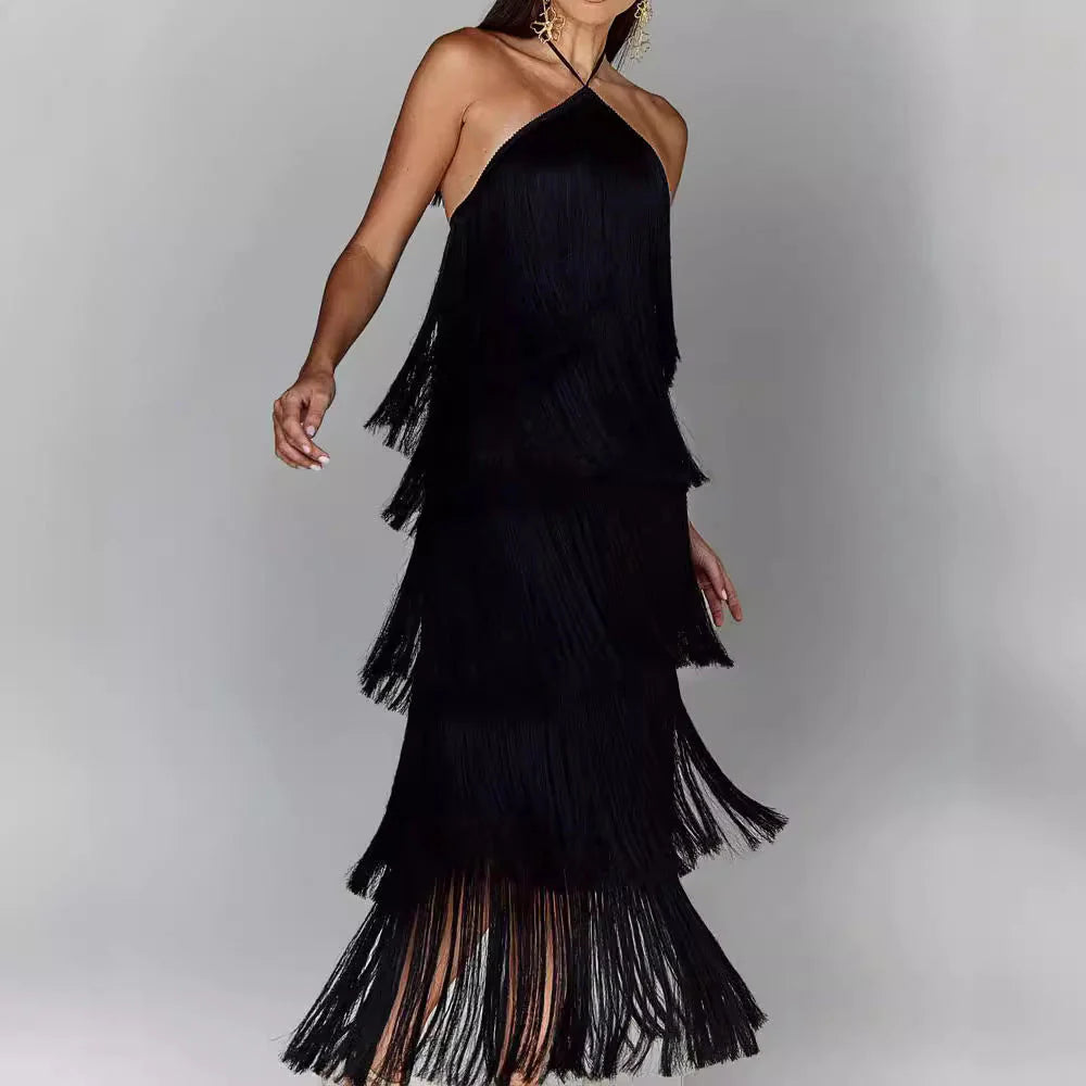 Corrina | Glamoureuze Midi Jurk met Flapper-Inspiratie