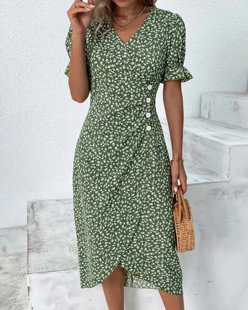 Eliza | Elegante Midi Bloemenjurk