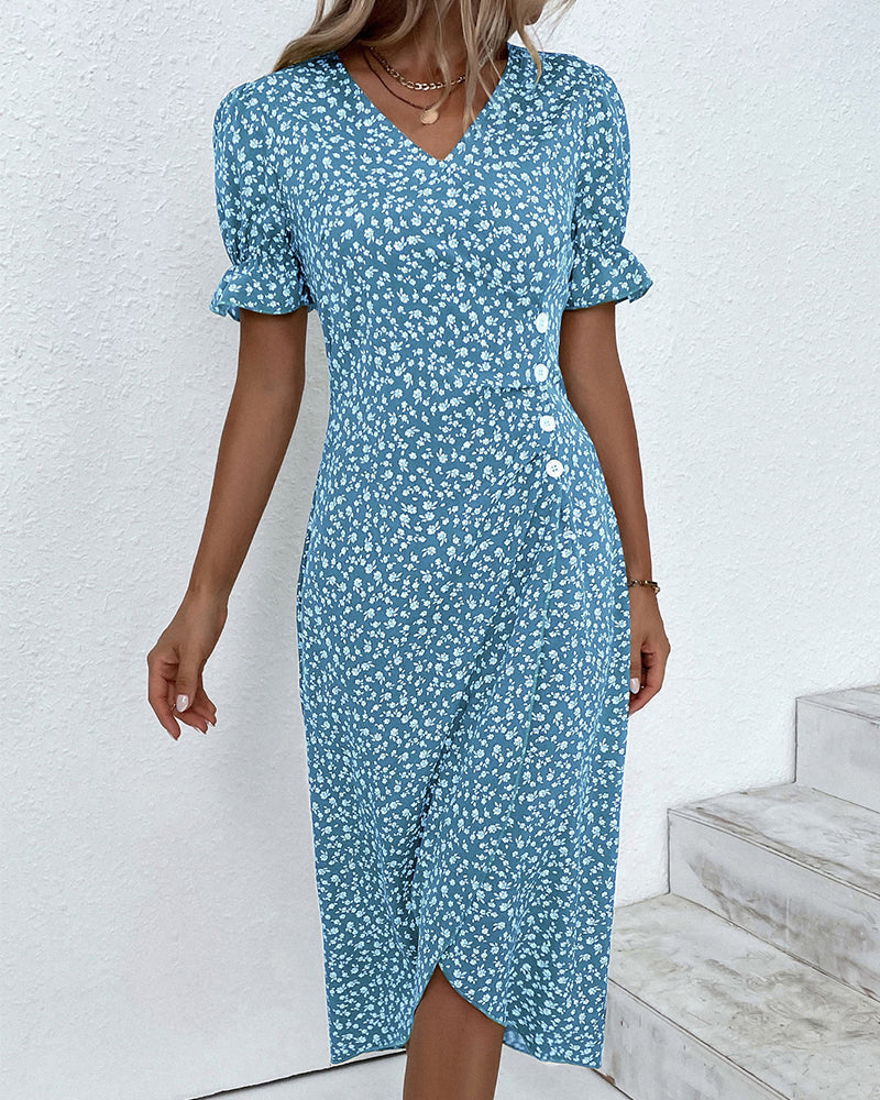 Eliza | Elegante Midi Bloemenjurk