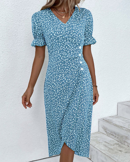 Eliza | Elegante Midi Bloemenjurk