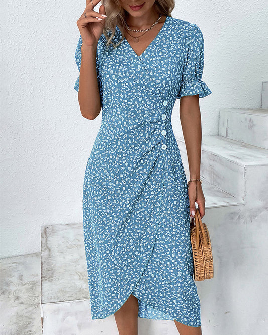 Eliza | Elegante Midi Bloemenjurk
