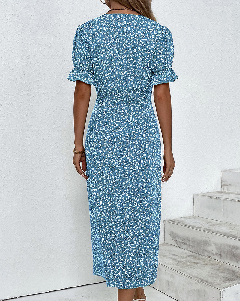 Eliza | Elegante Midi Bloemenjurk