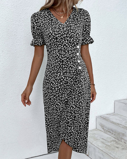 Eliza | Elegante Midi Bloemenjurk