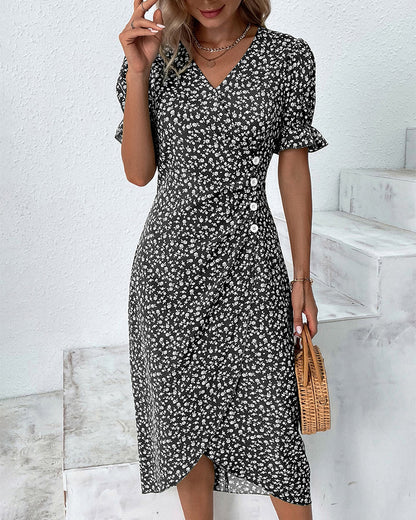 Eliza | Elegante Midi Bloemenjurk