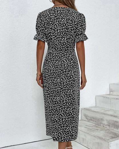 Eliza | Elegante Midi Bloemenjurk