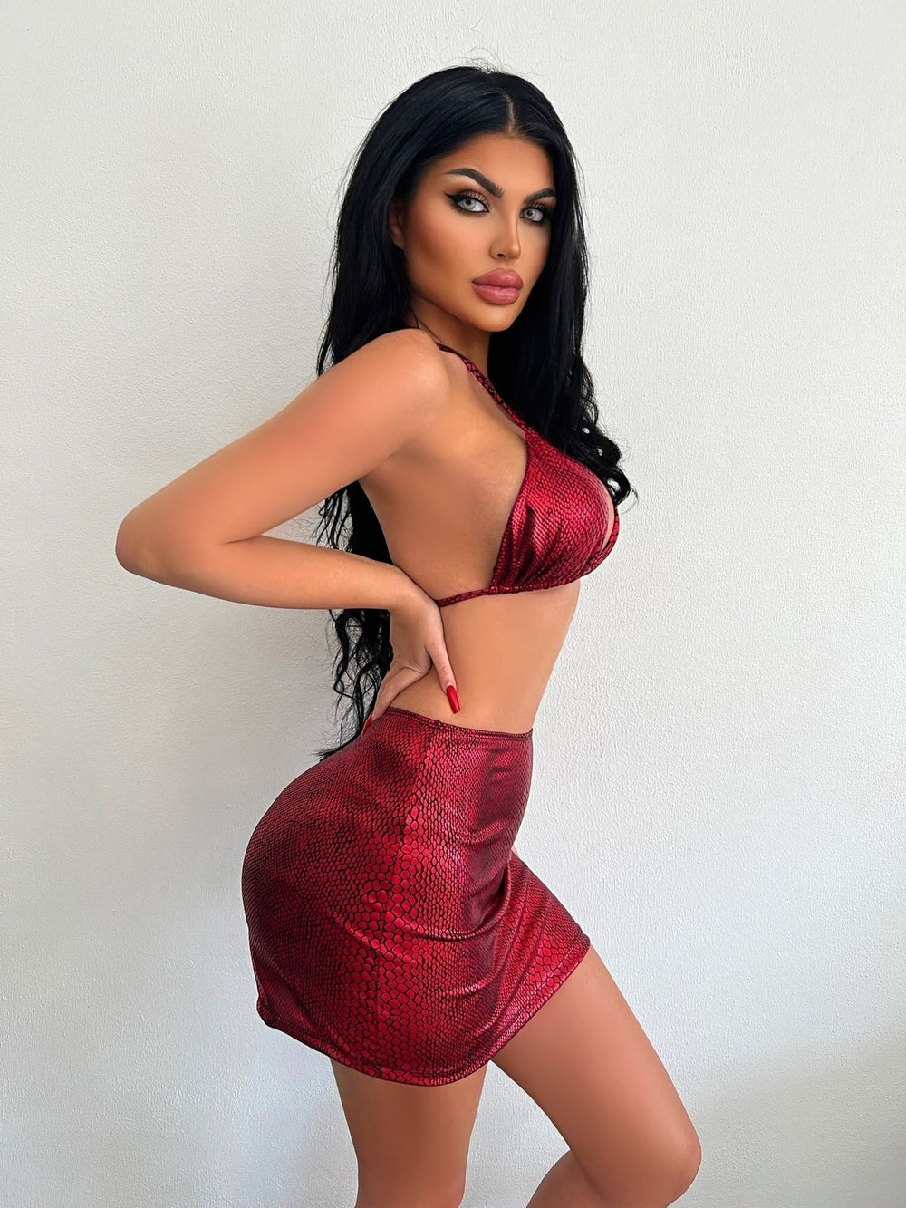 Dorine | Sexy Metallic Two-Piece Set