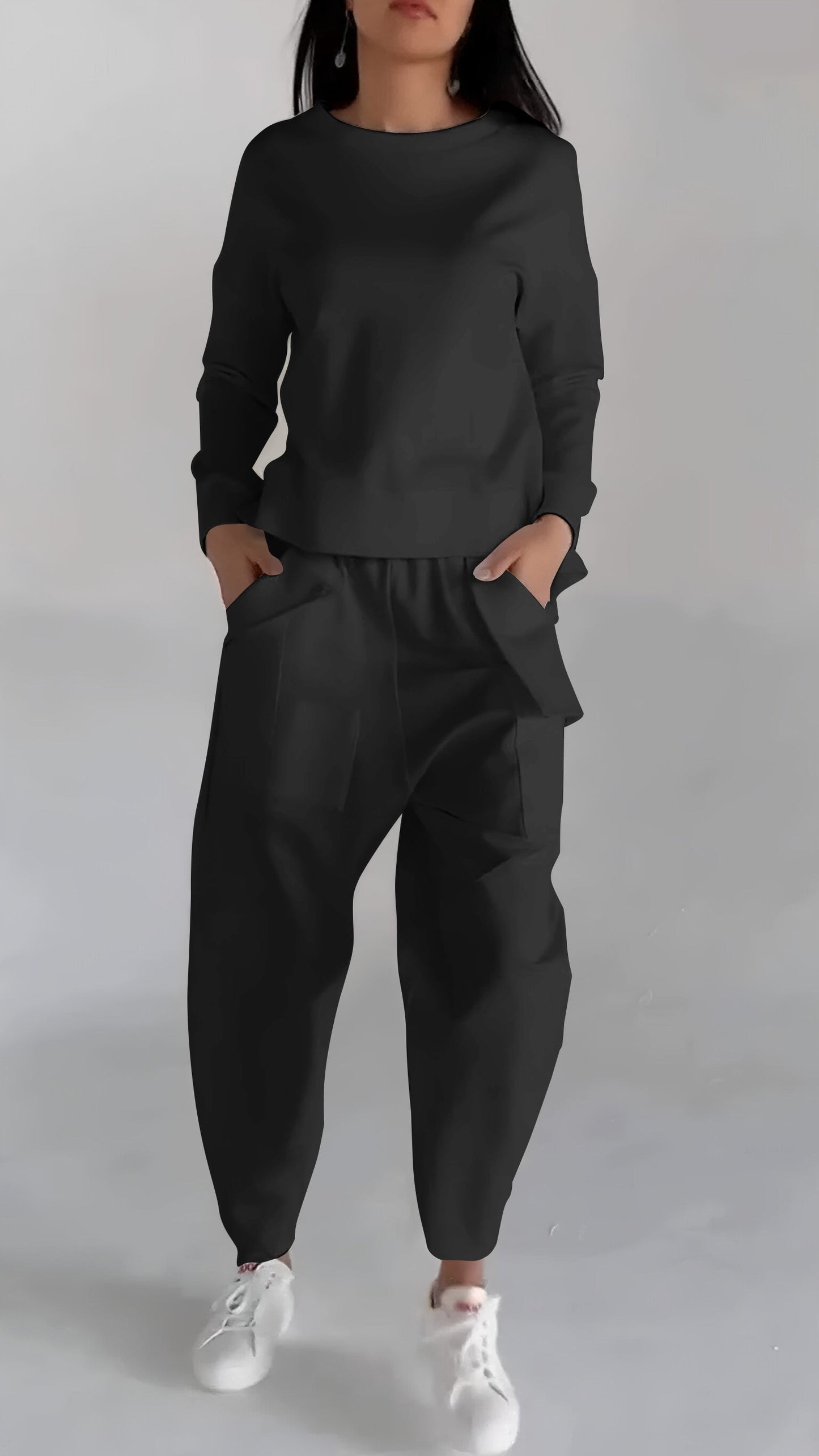 Trendy functionele dames set met lichte sweater look