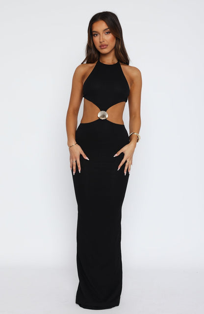 Crista | Elegante Maxi Jurk met Uitsnijding en Schelpendetail