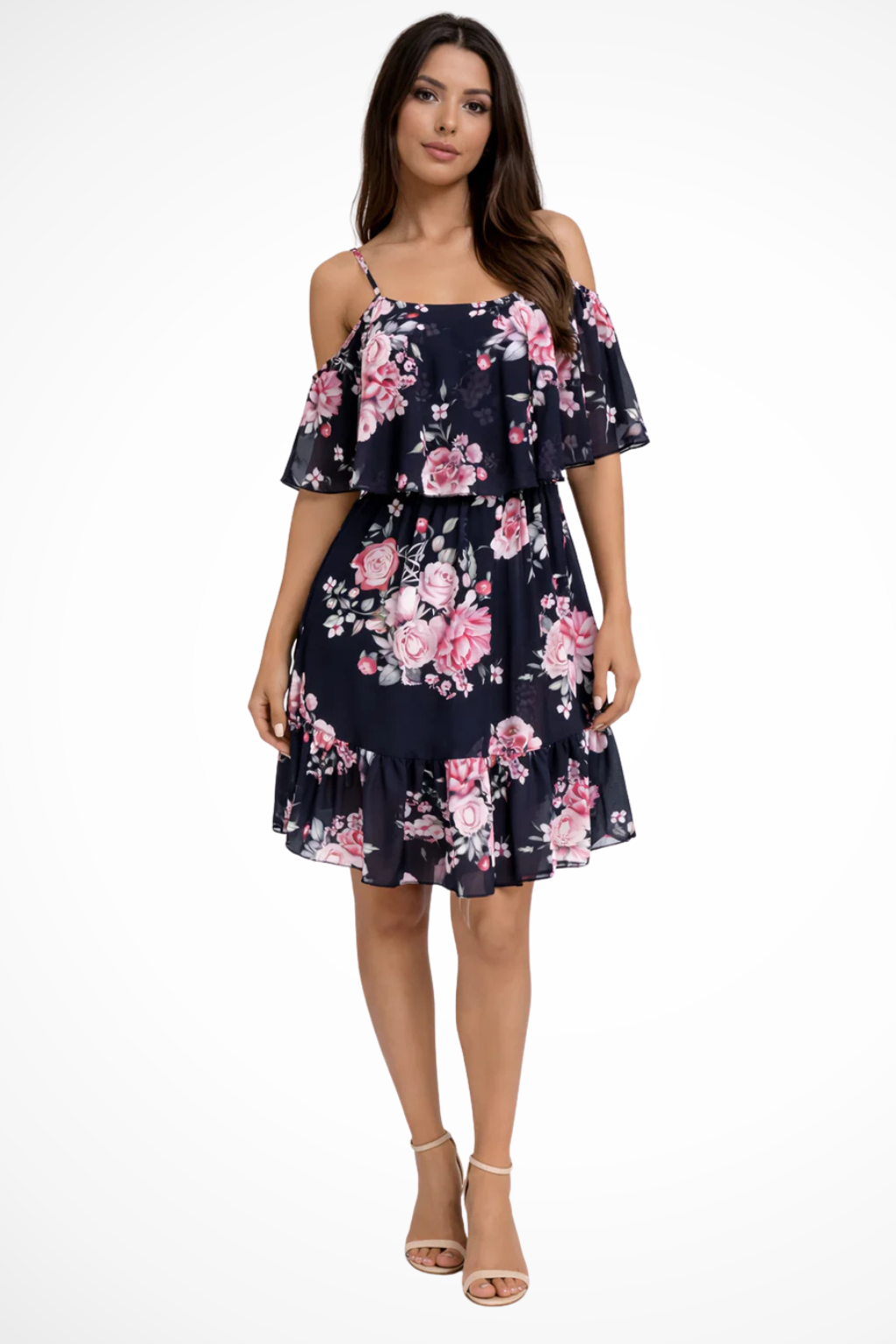 Luchtige Mini Zomerjurk Met Bloemenprint En Open Schouders