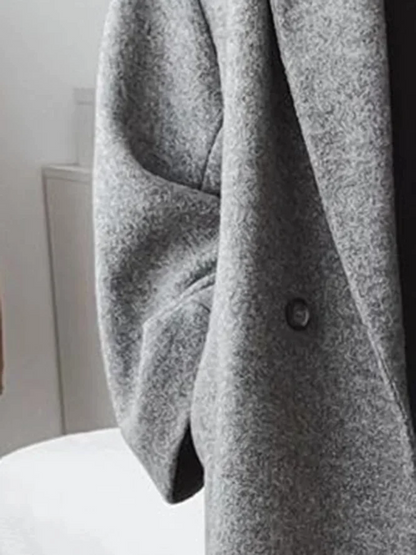 Stijlvolle Oversized Dames Maxi Winterjas met Dubbele Knopen