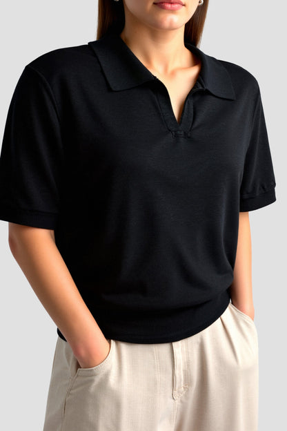 Stijlvolle Comfortabele Dames Polo Met Korte Mouwen