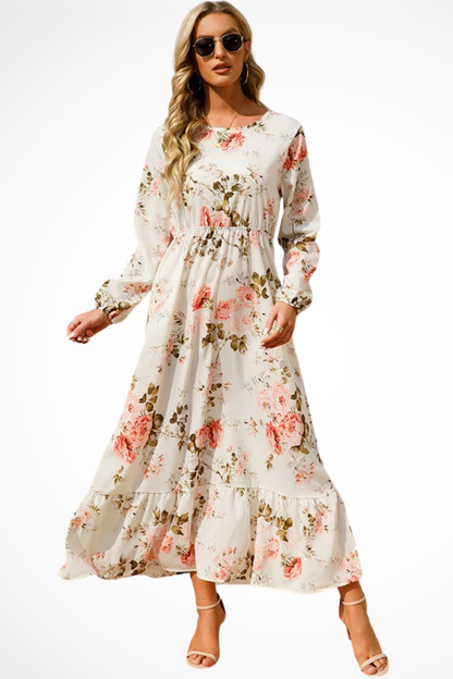 Maxi Zomerjurk Met Bloemenprint En Lange Mouwen Voor Dames