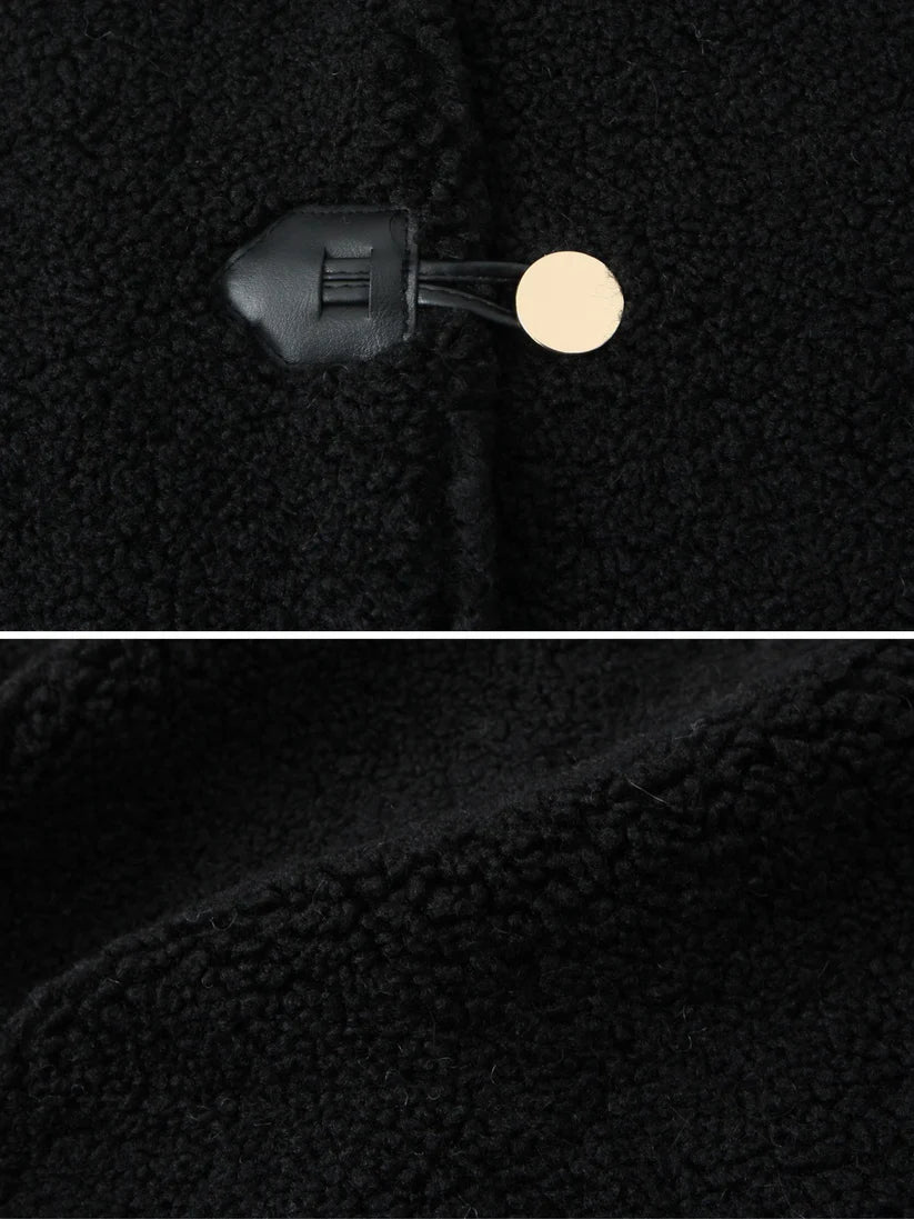 Zachte Warme Teddy Dames Jas met Knopen