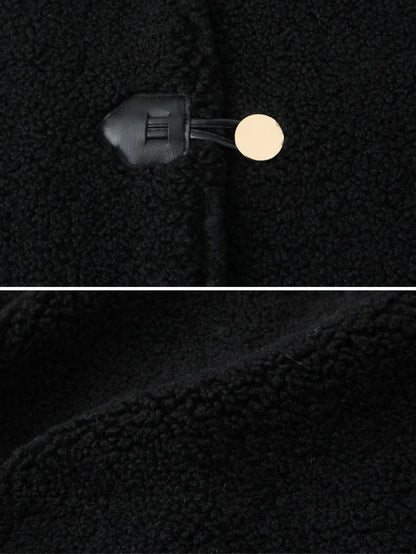 Zachte Warme Teddy Dames Jas met Knopen