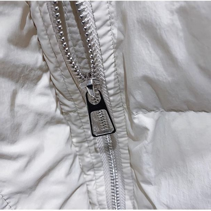 Oversized Dames Puffer Jas met Hoge Kraag en Rits