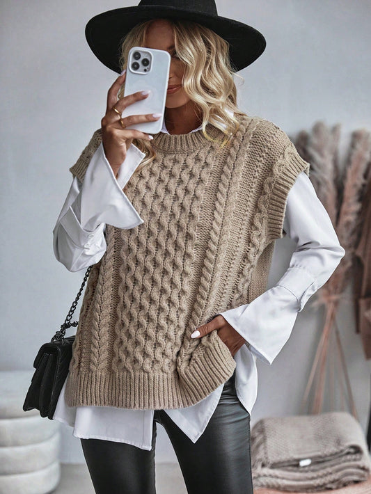 Trendy Comfortabel Dames Gebreid Gilet met Losse Pasvorm