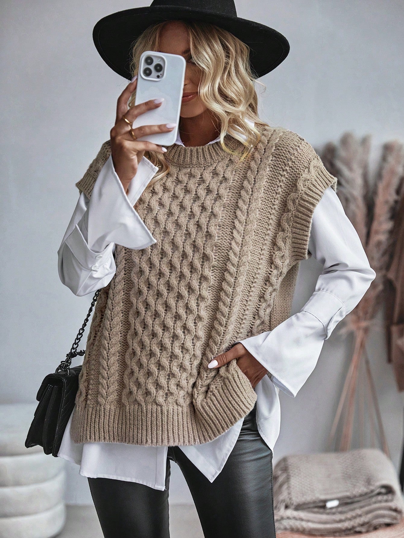Trendy Comfortabel Dames Gebreid Gilet met Losse Pasvorm