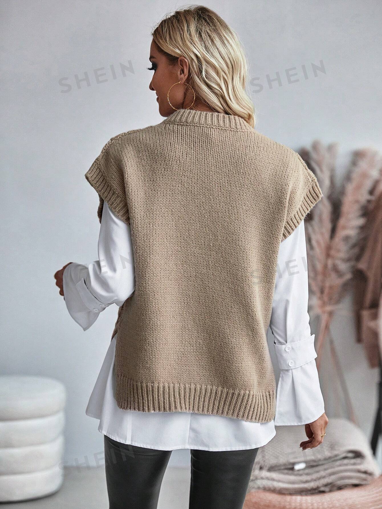 Trendy Comfortabel Dames Gebreid Gilet met Losse Pasvorm