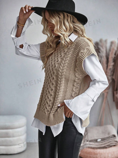 Trendy Comfortabel Dames Gebreid Gilet met Losse Pasvorm