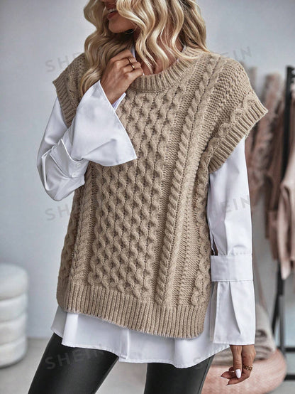 Trendy Comfortabel Dames Gebreid Gilet met Losse Pasvorm