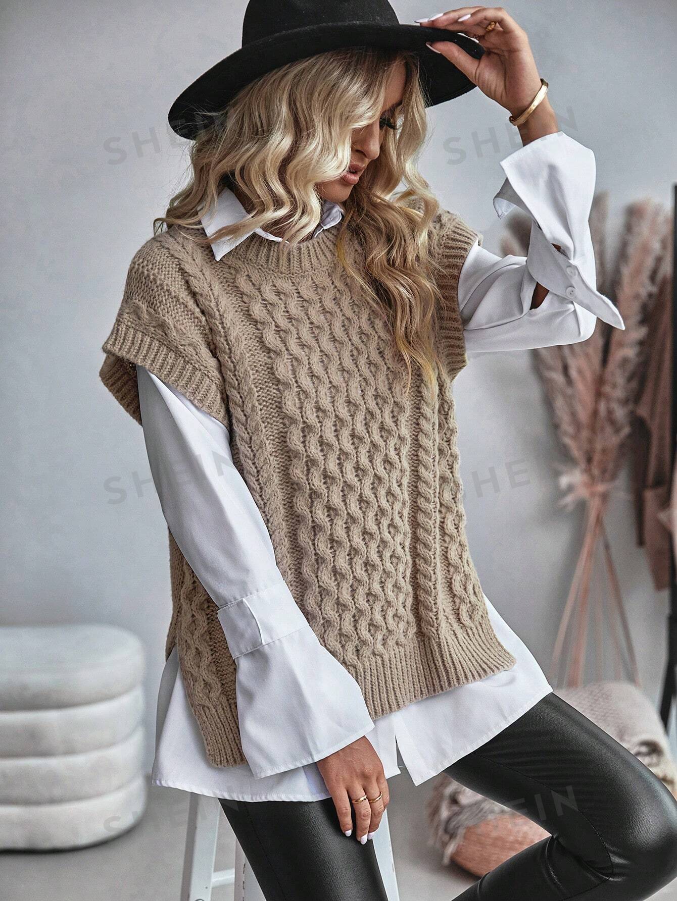Trendy Comfortabel Dames Gebreid Gilet met Losse Pasvorm